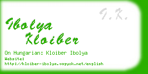 ibolya kloiber business card